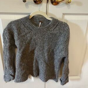 Free People Cozy Gray Knit Sweater